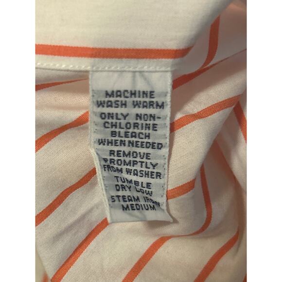 GUC Polo Ralph Lauren 100% Cotton Red/White Stripe Dress Shirt Size 16.5/36-37 - Picture 4 of 5